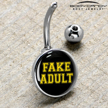 Load image into Gallery viewer, Black Yellow Fake Adult Belly Ring by Onyx O
