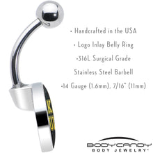 Load image into Gallery viewer, Black Yellow Fake Adult Belly Ring by Onyx O
