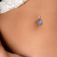 Load image into Gallery viewer, Rainbow Sea Floating Flamingo Belly Ring by Onyx O

