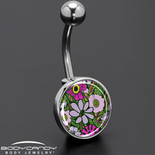 Load image into Gallery viewer, Blossom Creation Paradise of Pink Flowers Belly Ring by Onyx O
