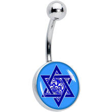 Load image into Gallery viewer, Floral Star of David Belly Ring by Onyx O
