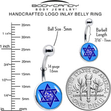 Load image into Gallery viewer, Floral Star of David Belly Ring by Onyx O
