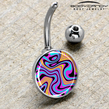 Load image into Gallery viewer, Funky Swirls Belly Ring by Onyx O
