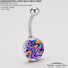 Load image into Gallery viewer, Funky Swirls Belly Ring by Onyx O
