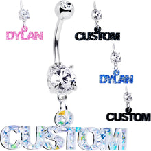 Load image into Gallery viewer, Custom Double Gem Personalized Name Belly Ring
