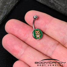 Load image into Gallery viewer, Christmas Holiday Gingerbread Kitty Cat Belly Ring by Onyx O
