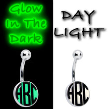 Load image into Gallery viewer, Custom Glow in the Dark Logo Personalized Initial Belly Ring
