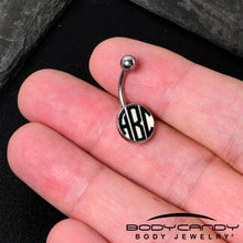 Load image into Gallery viewer, Custom Glow in the Dark Logo Personalized Initial Belly Ring
