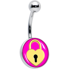 Load image into Gallery viewer, Heart Lock Belly Ring by Onyx O
