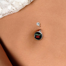 Load image into Gallery viewer, Jolly AF Festive Holiday Christmas Belly Ring by Onyx O
