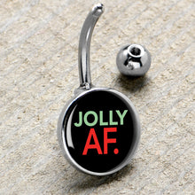 Load image into Gallery viewer, Jolly AF Festive Holiday Christmas Belly Ring by Onyx O
