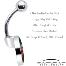 Load image into Gallery viewer, Jolly AF Festive Holiday Christmas Belly Ring by Onyx O
