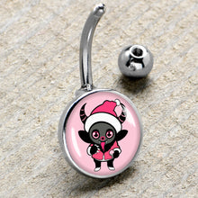 Load image into Gallery viewer, Krampus Cutie Christmas Holiday Belly Ring by Onyx O
