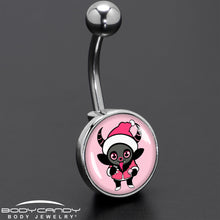 Load image into Gallery viewer, Krampus Cutie Christmas Holiday Belly Ring by Onyx O
