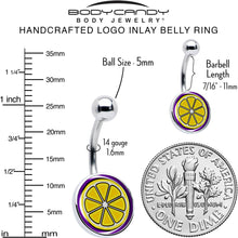 Load image into Gallery viewer, Yellow Slice of Lemon Belly Ring by Onyx O
