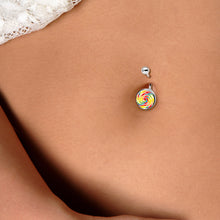 Load image into Gallery viewer, Rainbow Swirl Lollipop Belly Ring by Onyx O
