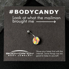 Load image into Gallery viewer, Rainbow Swirl Lollipop Belly Ring by Onyx O
