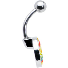 Load image into Gallery viewer, Rainbow Swirl Lollipop Belly Ring by Onyx O
