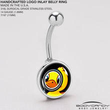Load image into Gallery viewer, Magnified Yellow Duck Belly Ring by Onyx O
