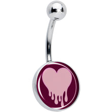 Load image into Gallery viewer, Pinkish Melting Heart Belly Ring by Onyx O
