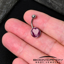 Load image into Gallery viewer, Pinkish Melting Heart Belly Ring by Onyx O
