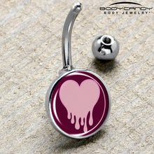Load image into Gallery viewer, Pinkish Melting Heart Belly Ring by Onyx O
