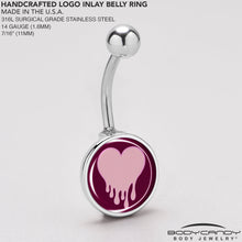 Load image into Gallery viewer, Pinkish Melting Heart Belly Ring by Onyx O
