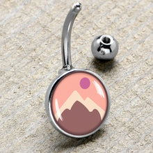 Load image into Gallery viewer, Mountain Sunrise Belly Ring by Onyx O
