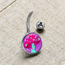 Load image into Gallery viewer, Funky Floral Mushroom Belly Ring by Onyx O
