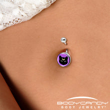 Load image into Gallery viewer, Black Mystic Kitty Cat Belly Ring by Onyx O
