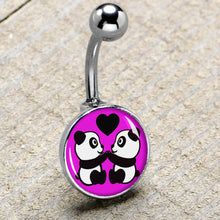 Load image into Gallery viewer, Panda Love Belly Ring by Onyx O
