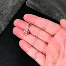 Load image into Gallery viewer, Holiday Peppermint Candy Belly Ring
