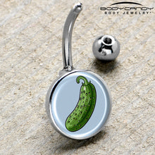 Load image into Gallery viewer, Green Pickle Belly Ring by Onyx O
