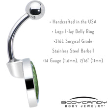 Load image into Gallery viewer, Green Pickle Belly Ring by Onyx O
