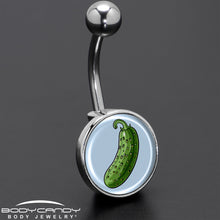 Load image into Gallery viewer, Green Pickle Belly Ring by Onyx O
