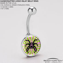 Load image into Gallery viewer, Psychedelic Spider Belly Ring by Onyx O
