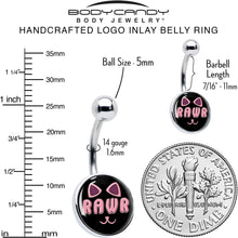 Load image into Gallery viewer, RAWR Kitty Cat Belly Ring by Onyx O
