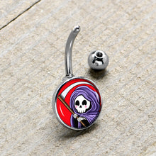 Load image into Gallery viewer, Grim Reaper Belly Ring by Onyx O
