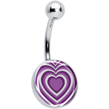 Load image into Gallery viewer, Purple Retro Heart Belly Ring by Onyx O
