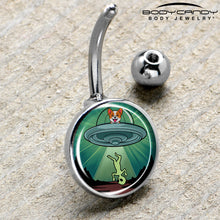 Load image into Gallery viewer, Reverse Alien UFO AbductionBelly Ring by Onyx O
