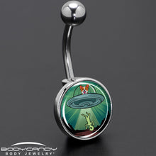 Load image into Gallery viewer, Reverse Alien UFO AbductionBelly Ring by Onyx O
