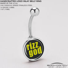 Load image into Gallery viewer, RIZZ GOD Belly Ring by Onyx O
