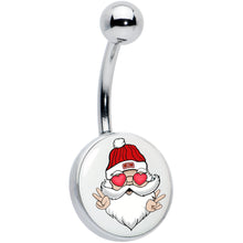 Load image into Gallery viewer, Christmas Peace Love Santa Belly Ring by Onyx O
