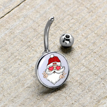 Load image into Gallery viewer, Christmas Peace Love Santa Belly Ring by Onyx O
