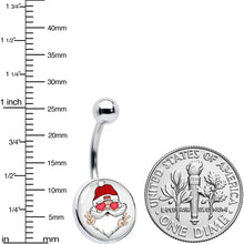Load image into Gallery viewer, Christmas Peace Love Santa Belly Ring by Onyx O
