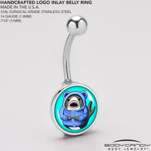 Load image into Gallery viewer, Shark in a Hoodie Belly Ring by Onyx O
