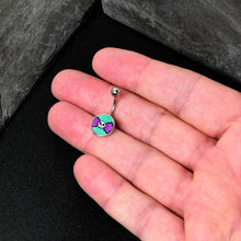 Load image into Gallery viewer, Retro Pixel Skull Belly Ring by Onyx O
