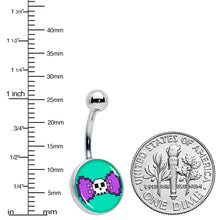 Load image into Gallery viewer, Retro Pixel Skull Belly Ring by Onyx O
