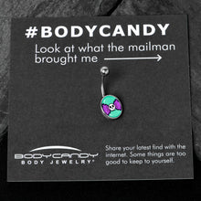 Load image into Gallery viewer, Retro Pixel Skull Belly Ring by Onyx O

