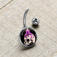 Load image into Gallery viewer, Burning Skull Candle Belly Ring by Onyx O
